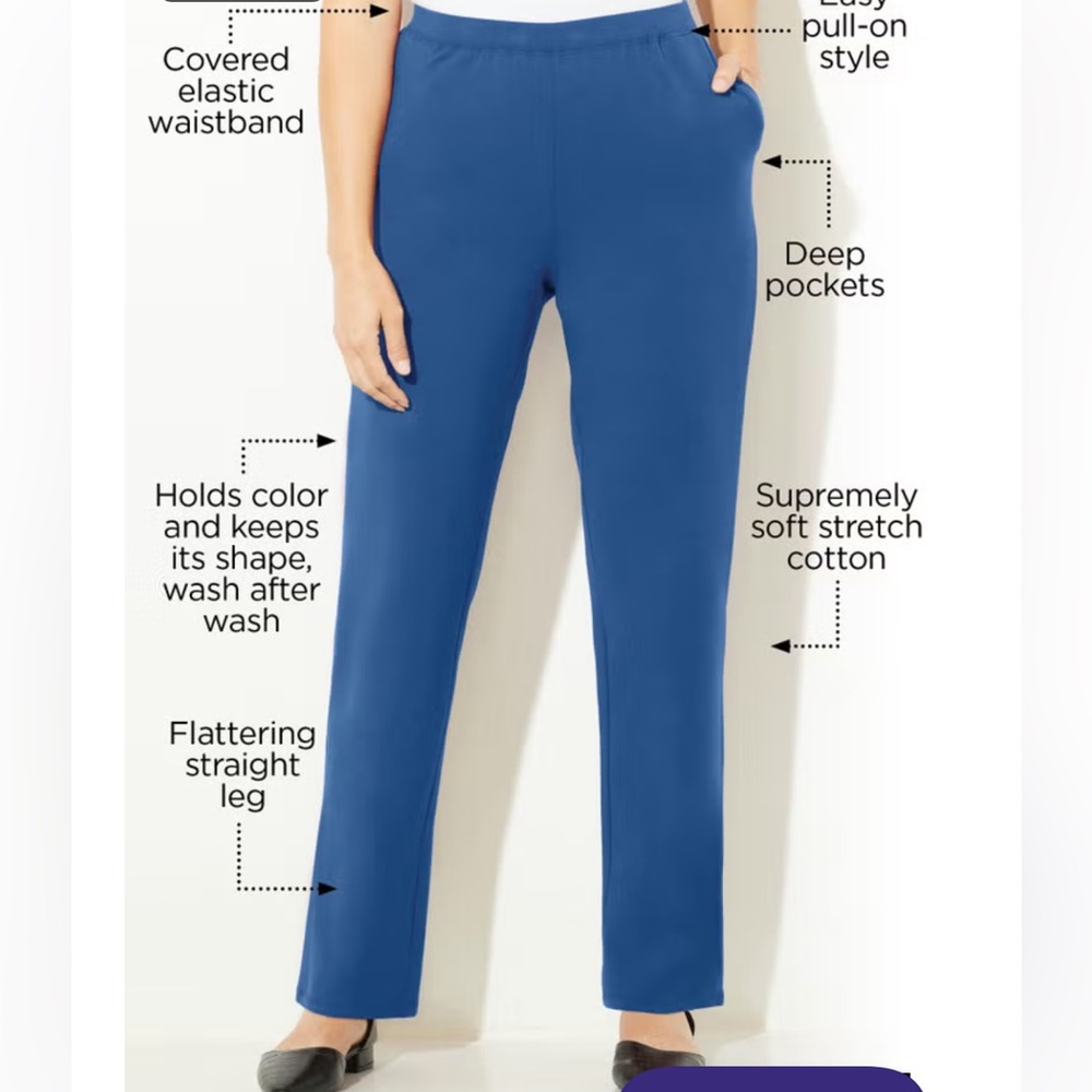 2X NWT Catherine’s Suprema Straight Leg Pant Blue